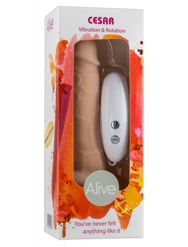 Телесный вибратор-ротатор на присоске Cesar Vibrator   Rotator - 17,5 см.