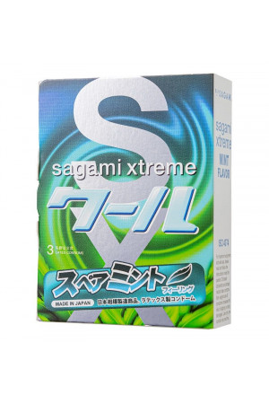 Презервативы Sagami Xtreme Mint с ароматом мяты - 3 шт.