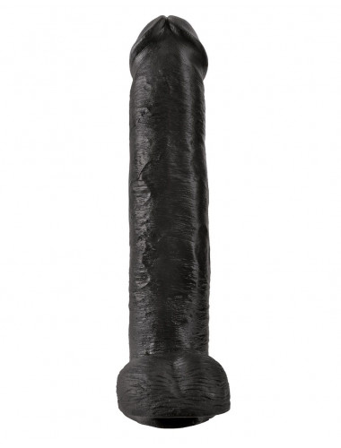 Чёрный фаллоимитатор-гигант 15  Cock with Balls - 40,6 см.