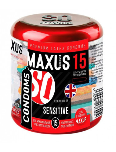 Ультратонкие презервативы MAXUS Sensitive - 15 шт.