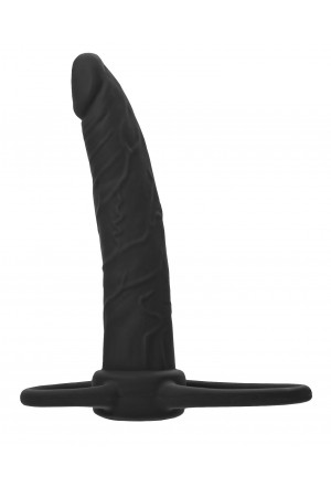 Черная насадка на пенис для двойного проникновения Black Red - 16,5 см.
