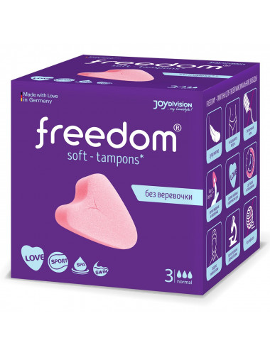 Женские гигиенические тампоны без веревочки FREEDOM normal - 3 шт.