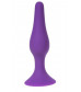Фиолетовая силиконовая анальная пробка размера XL - 15 см.