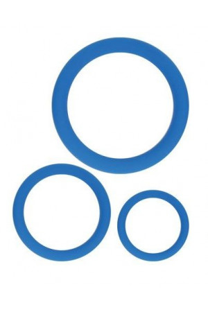 Набор из 3 эрекционных колец синего цвета