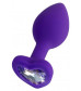 Анальная втулка с сердечком todo by toyfa фиолетовая с прозрачным кристаллом 7 см
