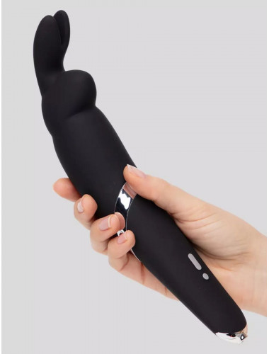 Черный вибратор Rabbit Rechargeable Wand Vibrator - 26,7 см.