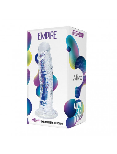 Прозрачный фаллоимитатор на присоске Empire Jelly Dildo - 19,3 см.