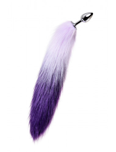 Анальная втулка с бело-фиолетовым хвостом small 45 см