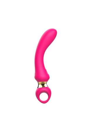 Розовый изогнутый вибромассажер Moon Vibrator - 21,1 см.