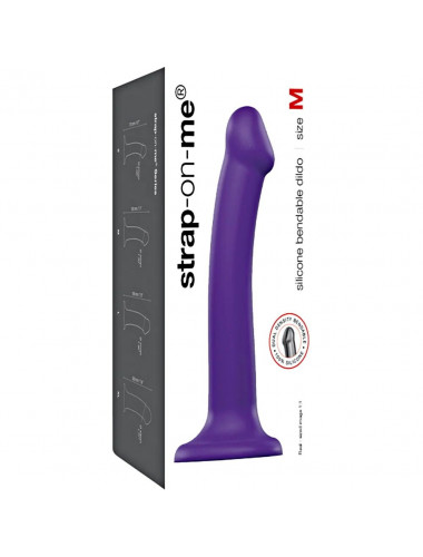 Фиолетовый фаллоимитатор-насадка Strap-On-Me Dildo Dual Density size M - 18 см.