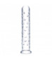 Прозрачный стеклянный фаллос с массажным рельефом 10  Extra Large Glass Dildo - 25,5 см.