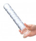 Прозрачный стеклянный фаллос с массажным рельефом 10  Extra Large Glass Dildo - 25,5 см.