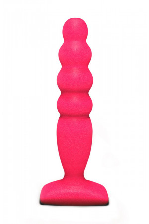 Розовый анальный стимулятор Large Bubble Plug - 14,5 см.
