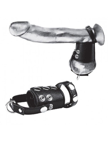 Кольцо на член и мошонку Cock Ring With 2  Ball Stretcher And Optional Weight Ring