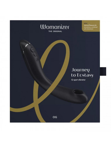 Темно-серый стимулятор G-точки Womanizer OG c технологией Pleasure Air и вибрацией - 17,7 см.