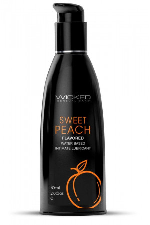 Лубрикант с ароматом спелого персика Wicked Aqua Sweet Peach - 60 мл.