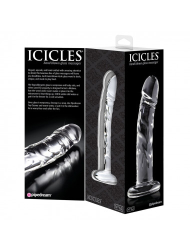 Прозрачный стеклянный фаллоимитатор Icicles №62 - 16,5 см.