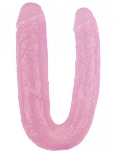 Розовый двусторонний фаллоимитатор 17.7 Inch Dildo - 22,5 см.