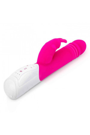 Розовый пульсирующий вибромассажер G-Spot Thrusting Rabbit - 24 см.