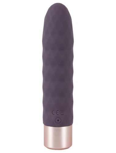 Фиолетовый мини-вибратор Elegant Diamond Vibe - 15 см.