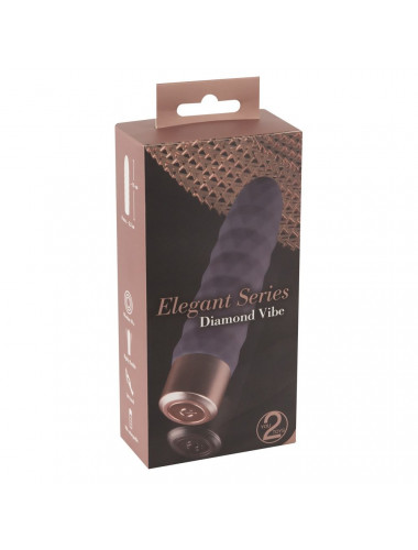 Фиолетовый мини-вибратор Elegant Diamond Vibe - 15 см.