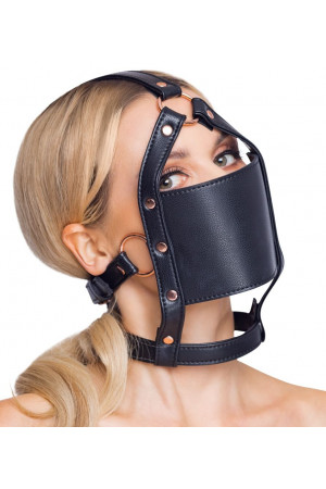 Черный намордник с кляпом-шаром Head Harness With A Gag