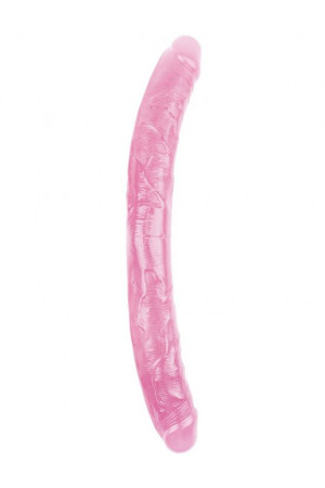Розовый двусторонний фаллоимитатор - 46 см.