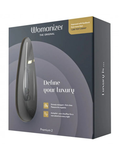 Черный клиторальный стимулятор Womanizer Premium 2