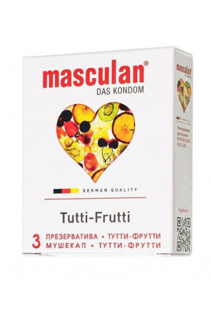 Презервативы Masculan Tutti-Frutti с фруктовым ароматом - 3 шт.