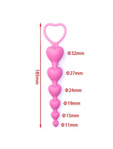 Розовая анальная цепочка-елочка «Оки-Чпоки» - 18,5 см.