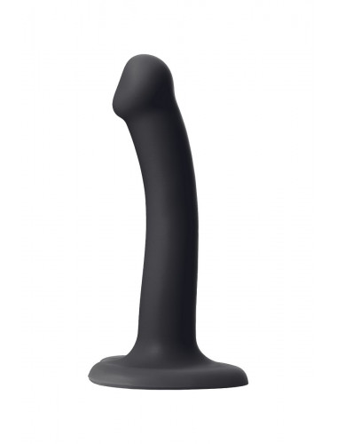 Черный фаллос на присоске Silicone Bendable Dildo S - 17 см.