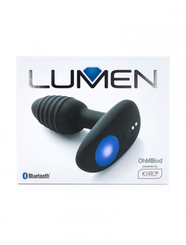 Черный интерактивный вибратор OhMiBod Lumen for Kiiroo с подсветкой - 10,2 см.