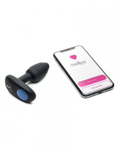 Черный интерактивный вибратор OhMiBod Lumen for Kiiroo с подсветкой - 10,2 см.