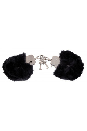 Черные меховые наручники Love Cuffs Black