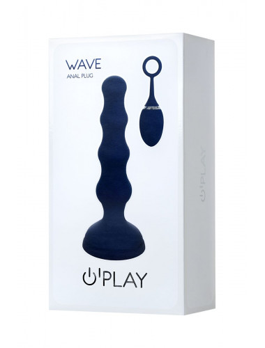 Анальная вибровтулка oplay wave с пультом ду синяя 15,5 см