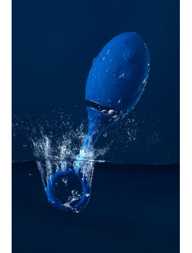 Анальная вибровтулка oplay wave с пультом ду синяя 15,5 см