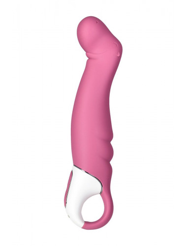 Вибратор Satisfyer Petting Hippo с загнутым кончиком - 22,9 см.