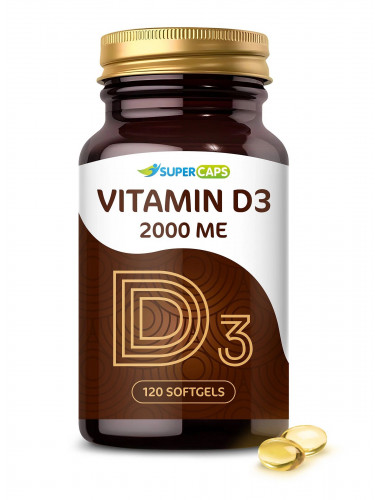 Пищевая добавка SuperCaps VITAMIN D3 2000 ME - 120 капсул