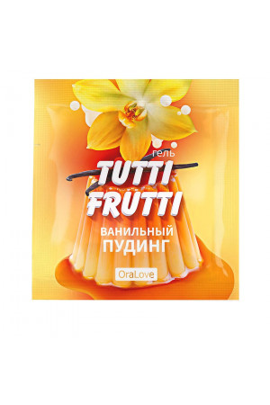 Саше гель-смазки Tutti-frutti со вкусом ванильного пудинга - 4 гр.