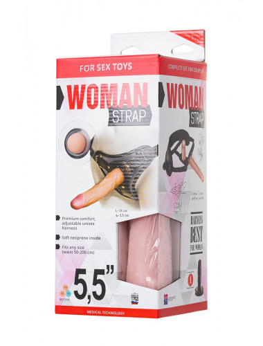 Страпон на трусиках lovetoy woman strap с 2 насадками 18 см