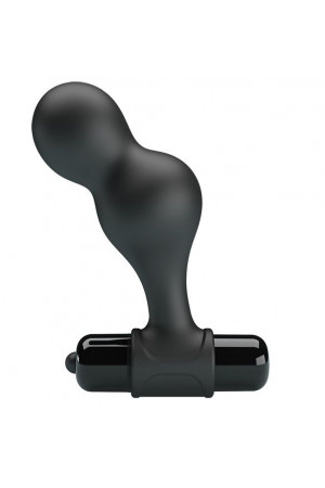 Черная анальная пробка с вибрацией Silicone Vibrating Anal Plug - 10 см.