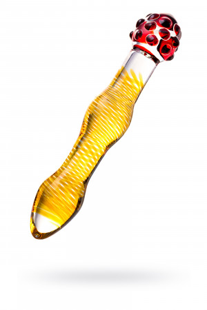 Фаллоимитатор стеклянный желтый 18,5 см