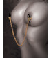 Чёрные с золотом зажимы на соски Gold Chain Nipple Clamps