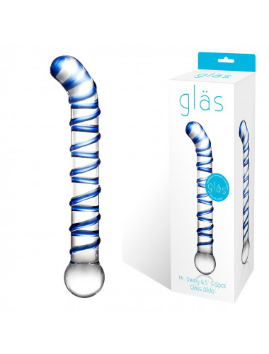 Изогнутый стеклянный фаллос G-Spot Glass Dildo - 17 см.