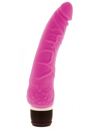 Розовый вибратор-реалистик с венками PURRFECT SILICONE CLASSIC 7.1INCH PINK  - 18 см.