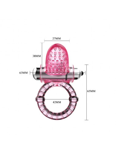Эрекционное кольцо с вибростимулятором клитора в форме язычка