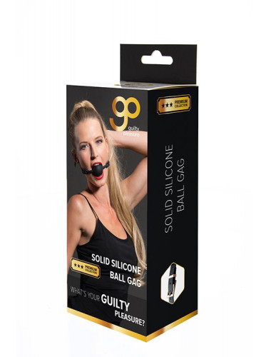 Черный кляп-шарик PREMIUM SOLID SILICONE BALL GAG