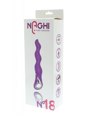 Фиолетовый изогнутый вибратор NAGHI NO.18 RECHARGEABLE 3 MOTOR VIBE - 15 см.