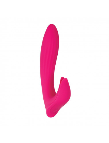 Розовый вибратор с клиторальным отростком Bliss Vibrator - 17,8 см.