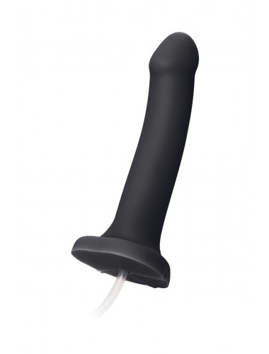 Черный фаллос с имитацией эякуляции Silicon Cum Dildo L - 19,6 см.